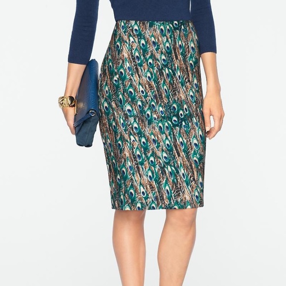 Talbots Dresses & Skirts - TALBOTS | Peacock Print Pencil Skirt